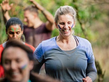 Lady completing a charity 5k run